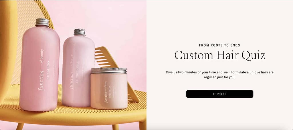 Quiz/Survey Funnel 4 function of beauty: low-ticket quiz marketing funnel example