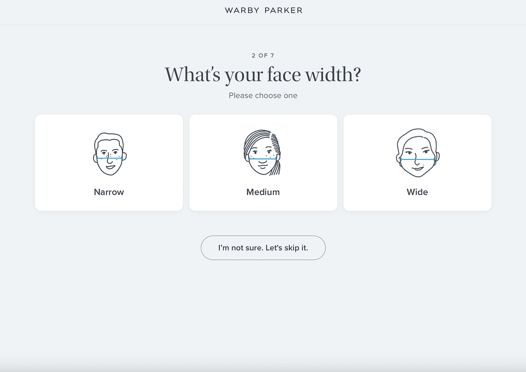 Quiz/Survey Funnel 3 Warby Parker's Quiz Funnel Example