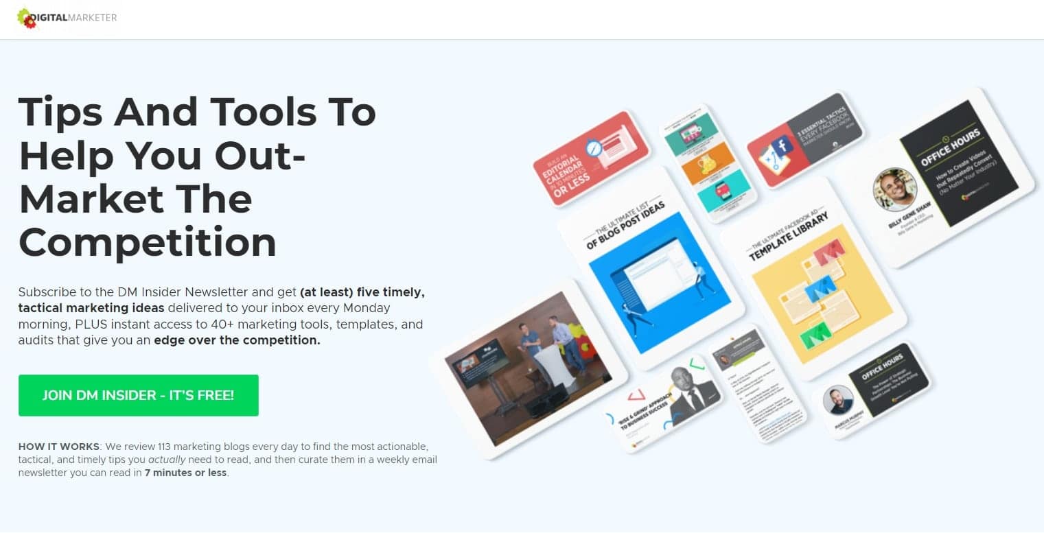 What Is A Value Ladder? Benefits, Stages, And Creation 2 free offer example: The Digital Marketer Insider