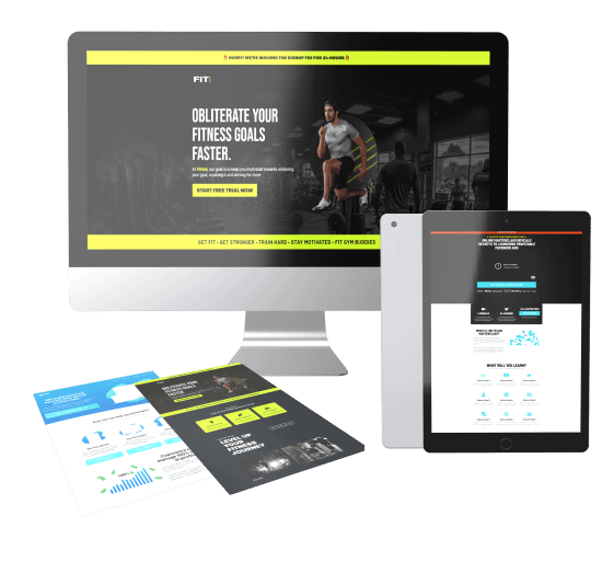 Sales Funnel 1 sales funnel template mockup on computer and tablet with a screen on