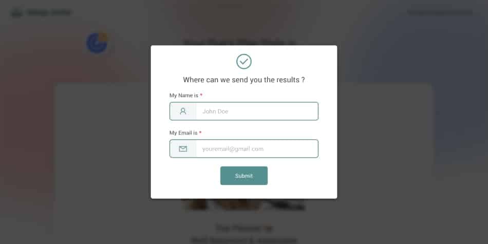 Quiz/Survey Funnel 39 Quiz Funnel example: Wags Unite's op-in page