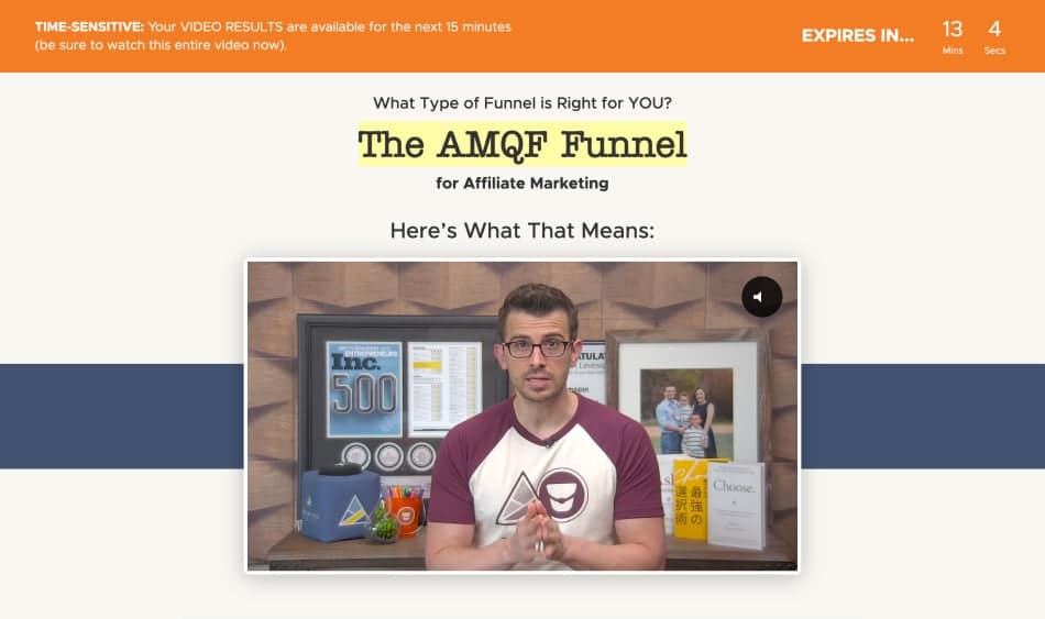 Quiz/Survey Funnel 36 Quiz Funnel Example: The Ask Method's result page