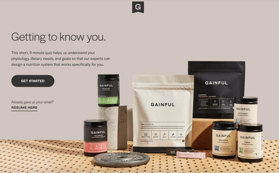 Quiz/Survey Funnel 24 Gainful quiz landing page