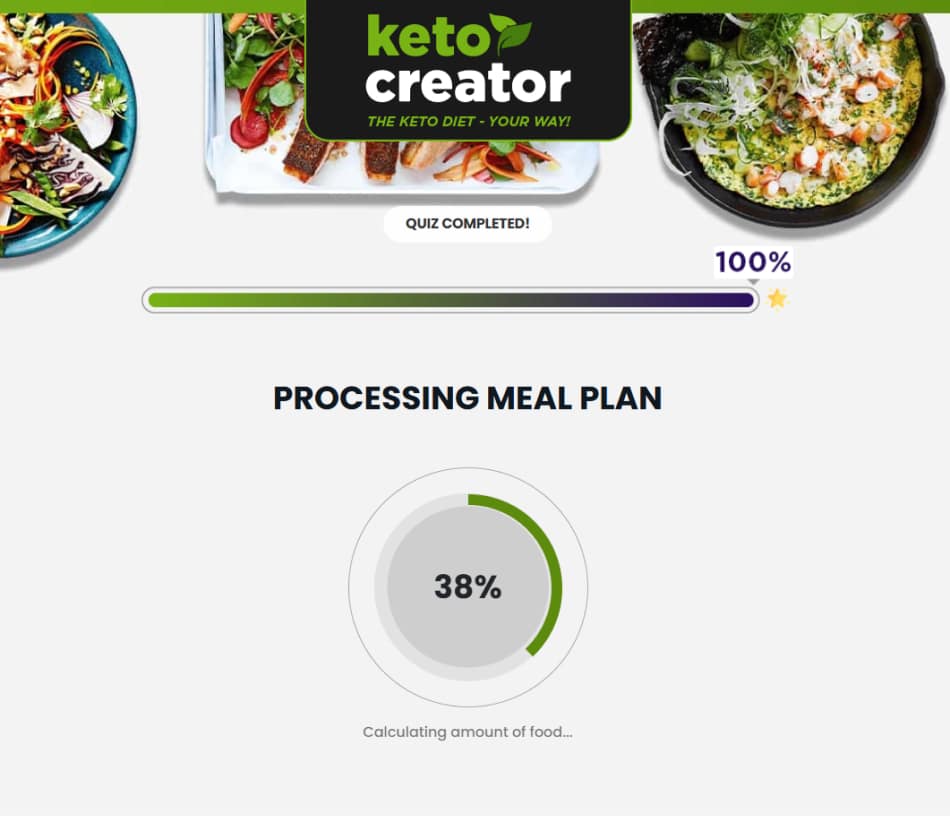 Quiz/Survey Funnel 25 quiz funnel calculating page example