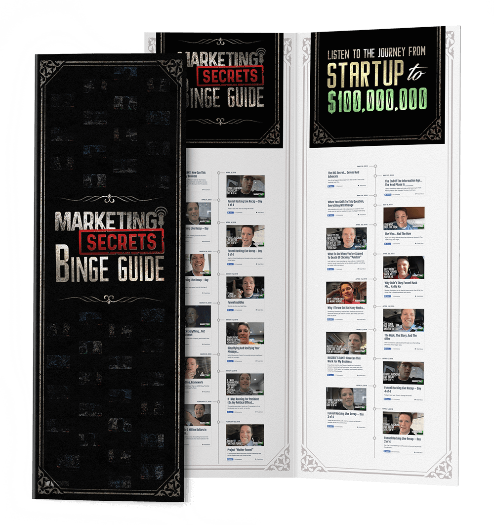 marketing secrets binge guide - marketing secrets blackbook