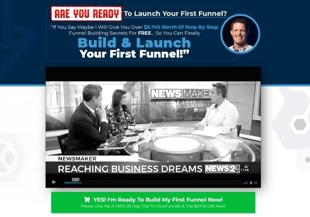 your first funnel homepage