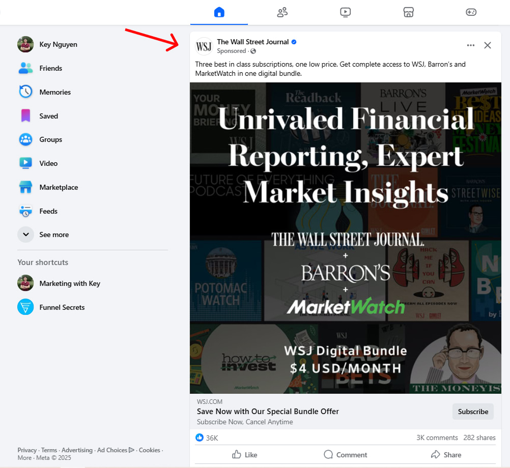 identify competitor ad facebook