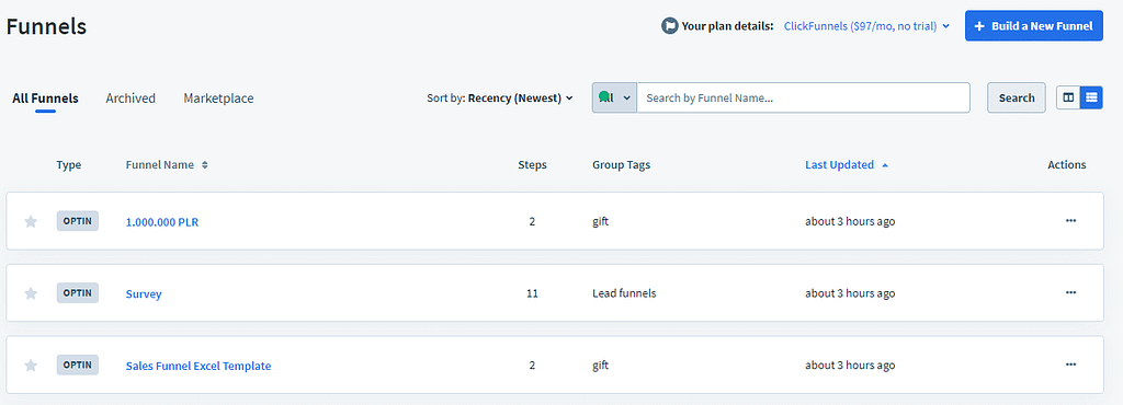 create new application funnel inside clickfunnels