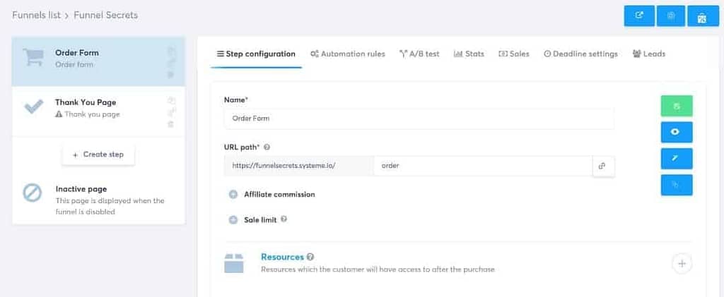 systeme.io sales funnel builder