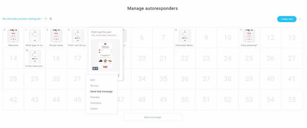 getresponse autoresponder calendar view