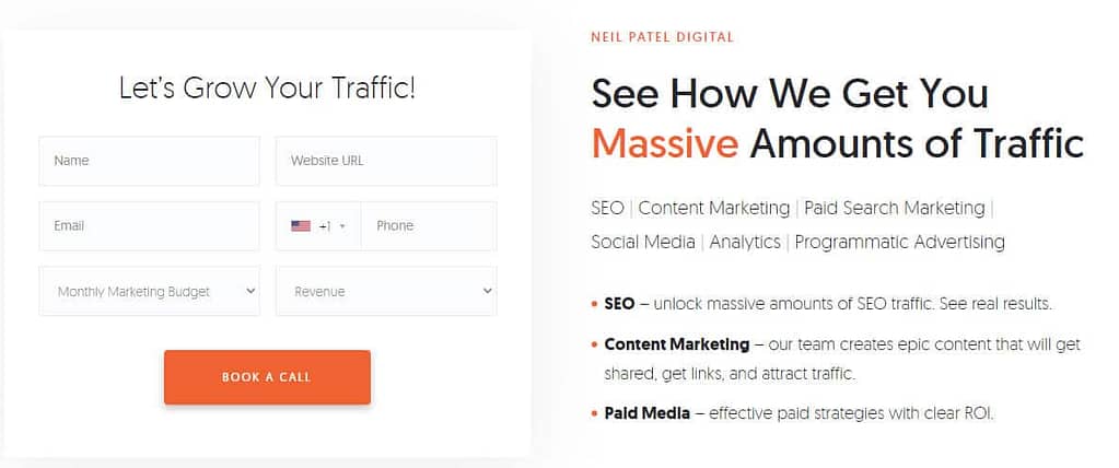 Neil Patel application funnel