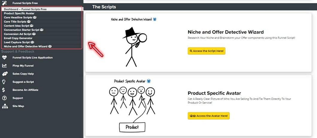 funnel scripts free section
