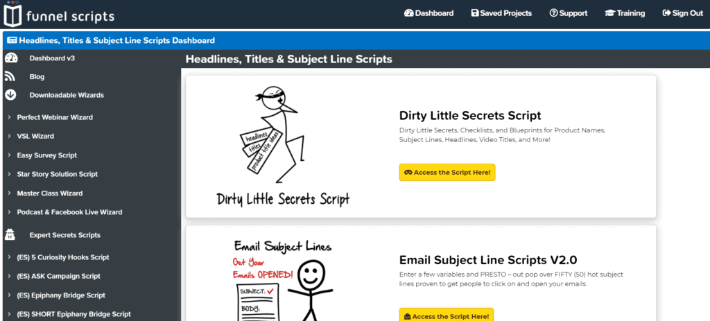 funnel scripts review: headline scripts