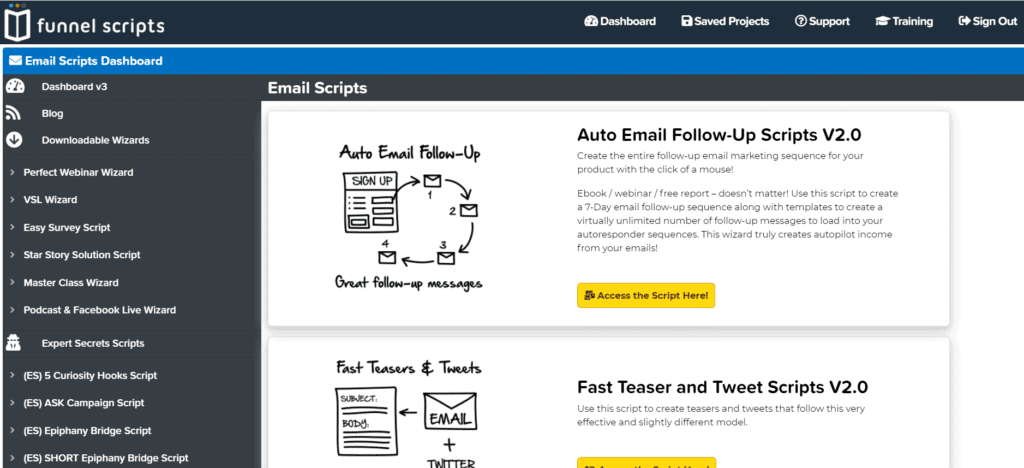 funnel scripts review email scripts