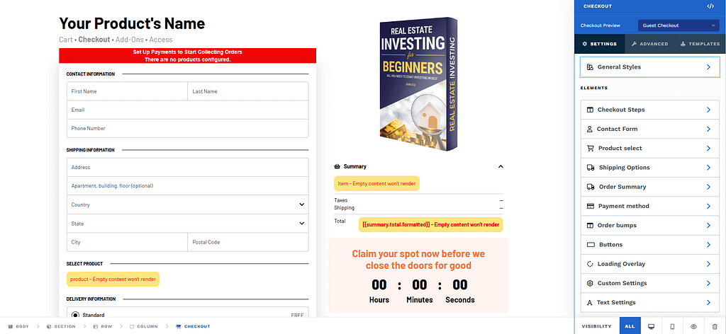 clickfunnels checkout page customization
