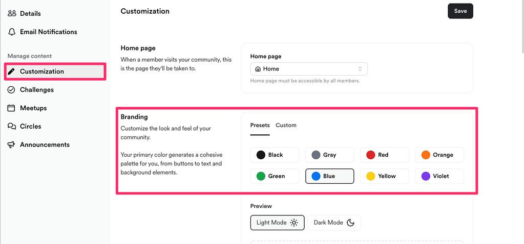 kajabi community customization