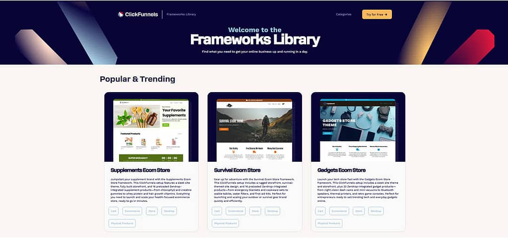 clickfunnels framework library