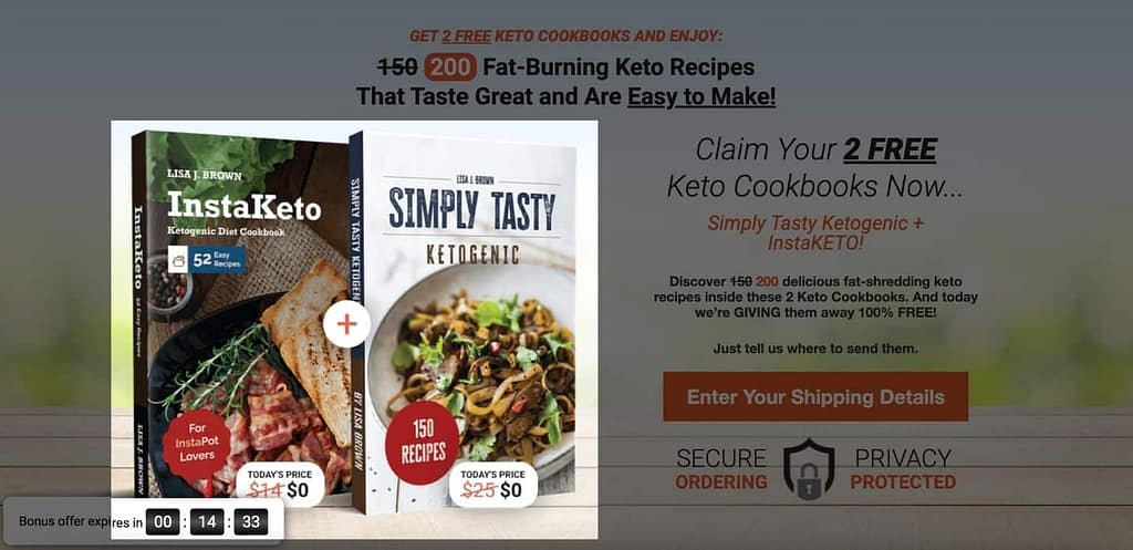 keto squeeze page lead magnet