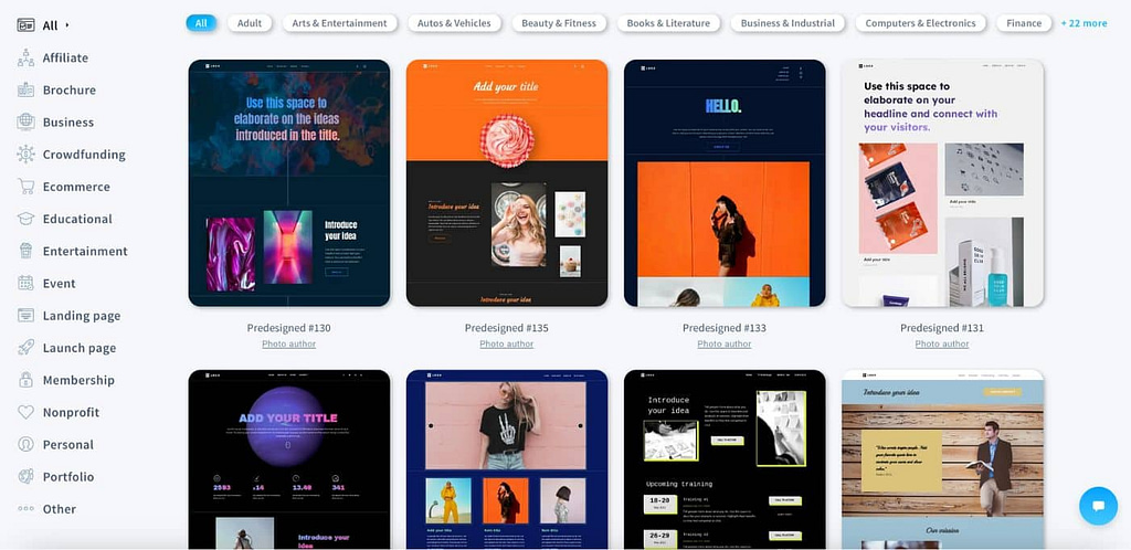 getresponse website templates
