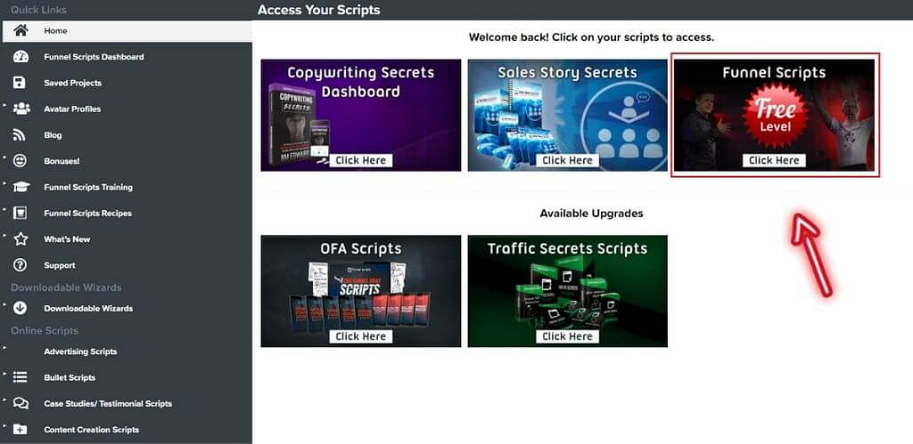 funnel scripts free level account