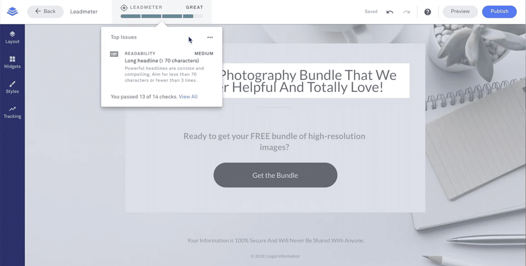 leadmeter recommend headline