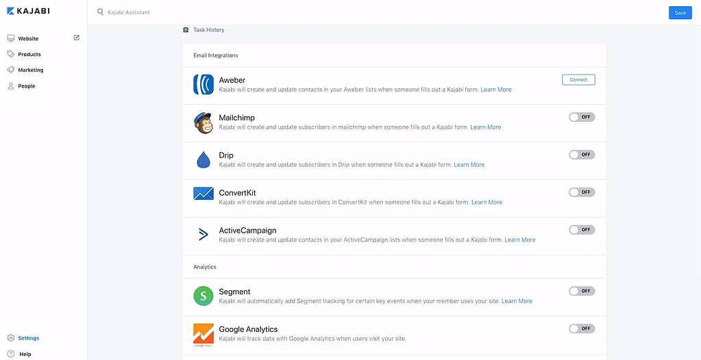 kajabi integrations