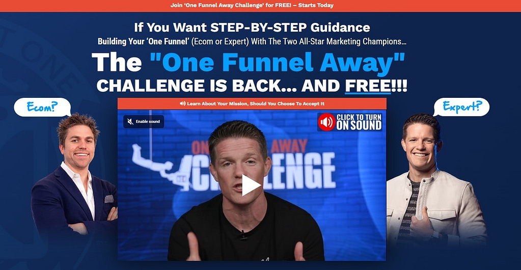 The New One Funnel Away Challenge Program Expert and Ecom version
