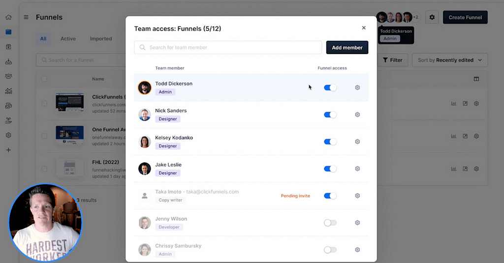 clickfunnels 2.0 team collaboration