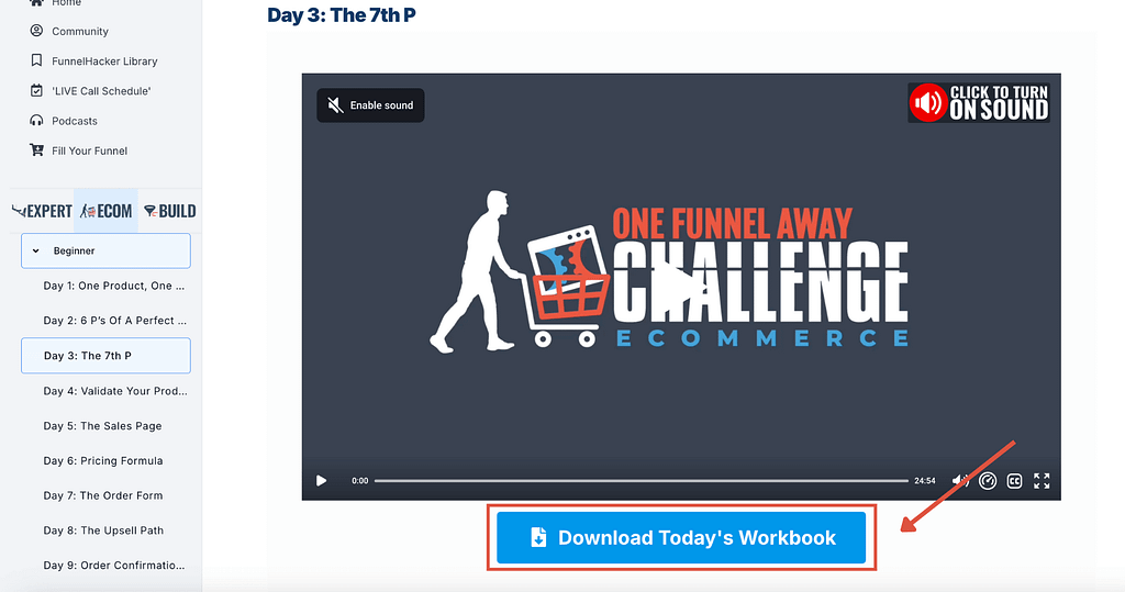 One Funnel Away Challenge review daily homework