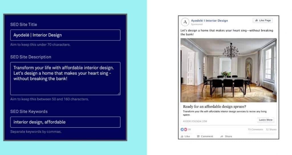 leadpages seo setting