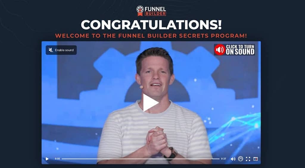 funnel builder secrets program thank you page
