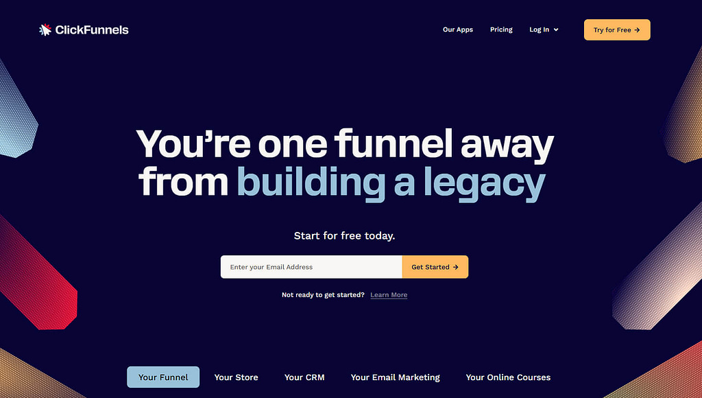 Clickfunnels 2.0 homepage