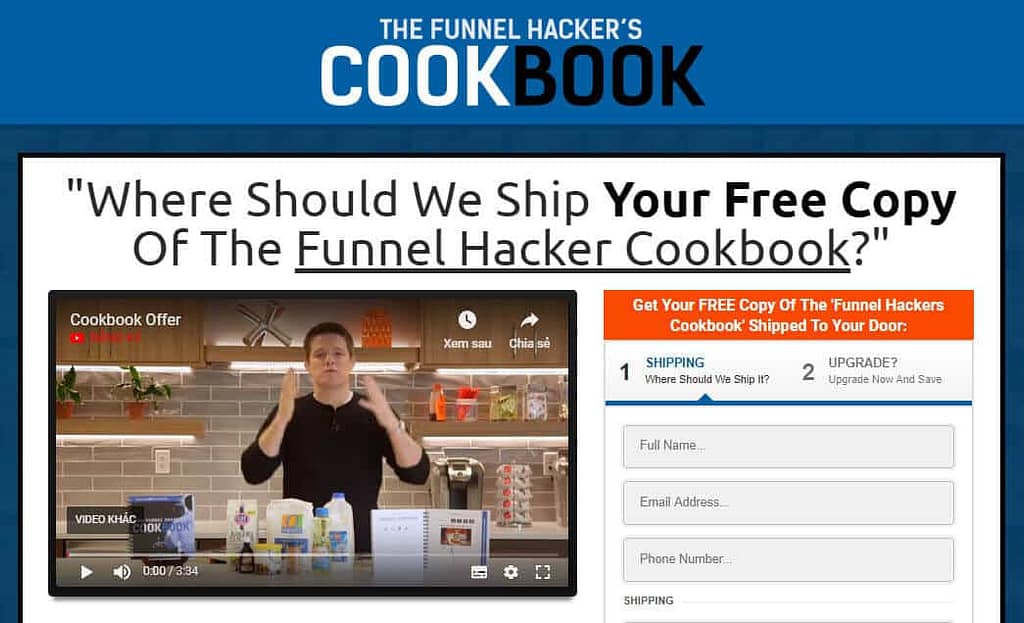 Funnel hacker cookbook landing page design