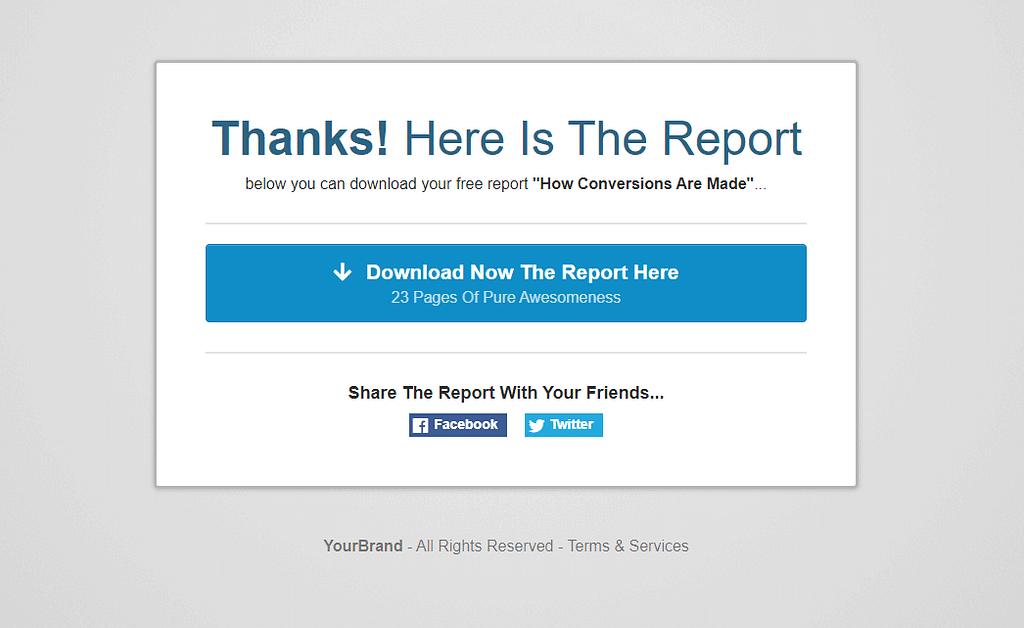 affiliate sales funnel thank you page