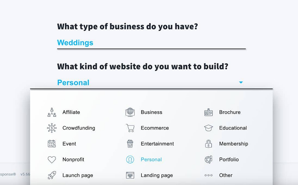 getresponse website builder AI