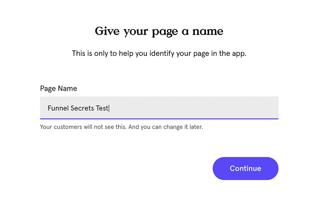 create a page name