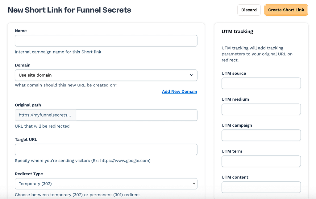 clickfunnels short links