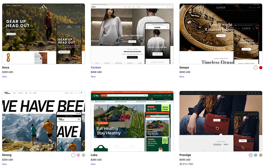 shopify theme store