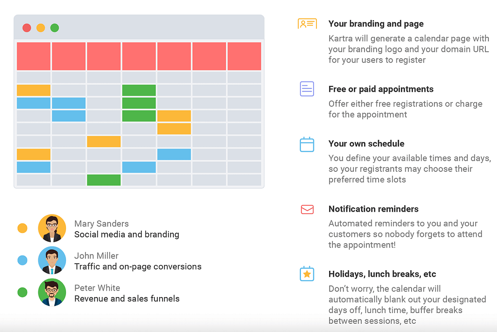 Kartra Calendar feature