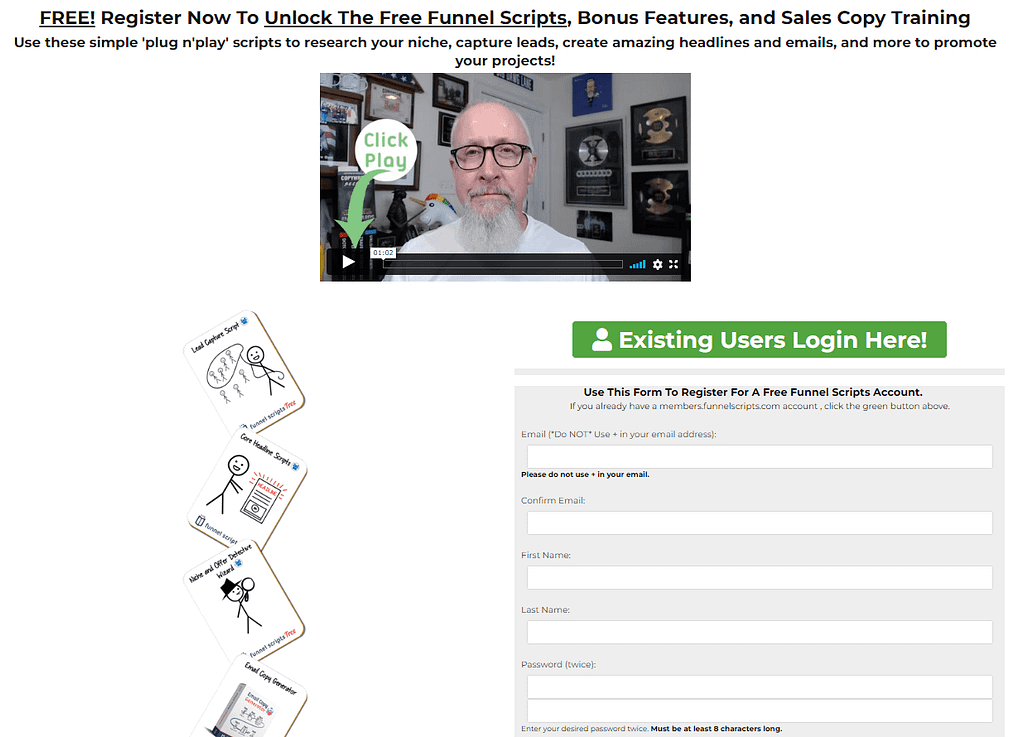 funnel scripts login page