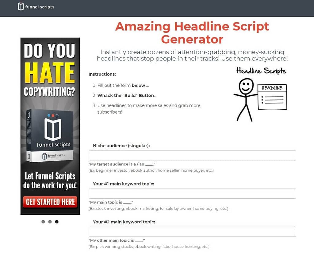 funnel scripts free headline generating