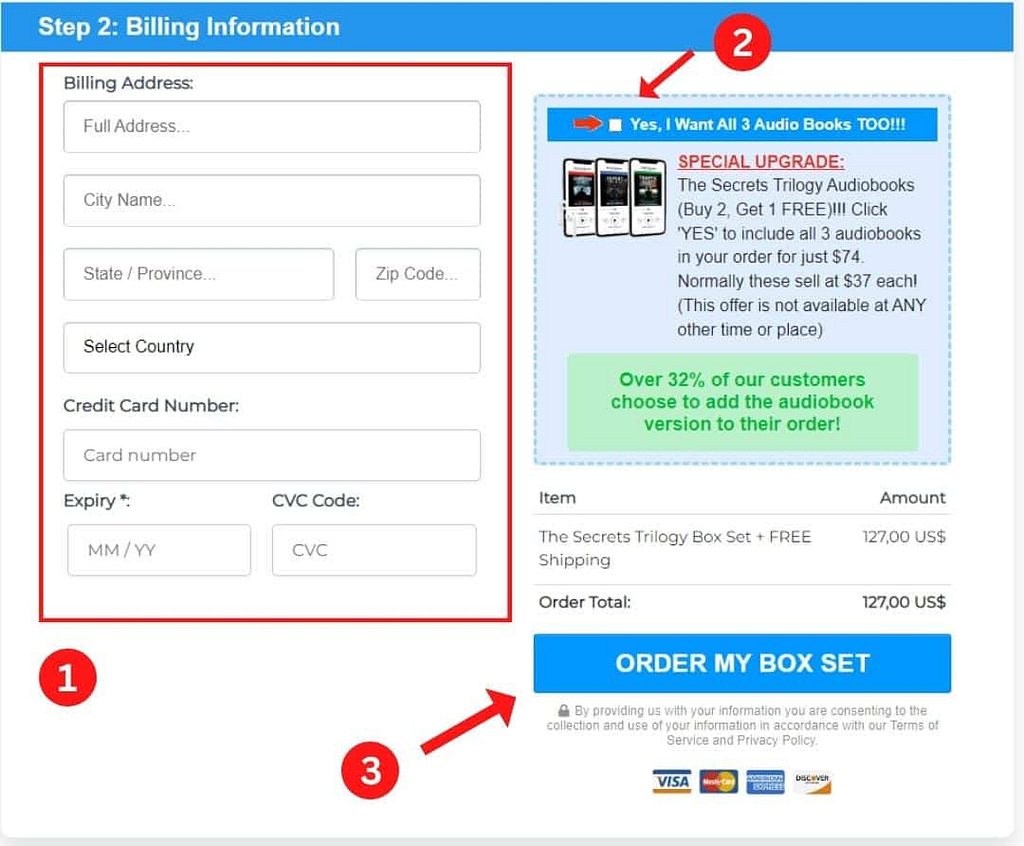 the secrets trilogy order form