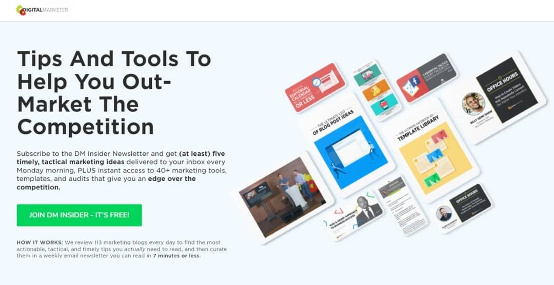 Digital Marketer squeeze page example - 1