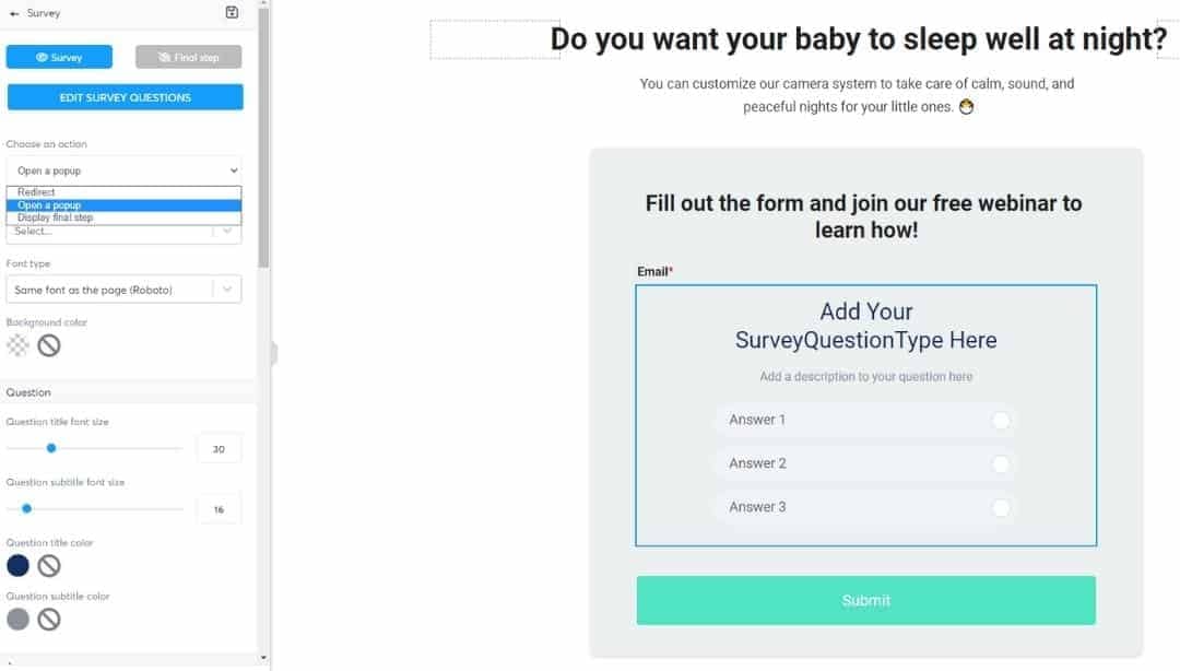 systeme.io survey builder