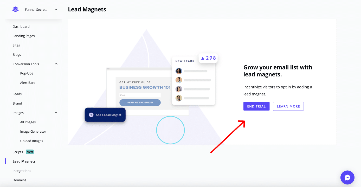 leadpages lead magnets trial