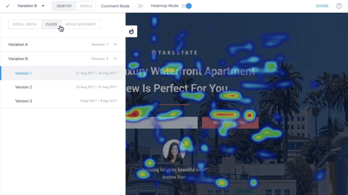 instapage heatmap