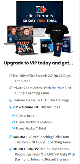 your first funnel challenge vip offer