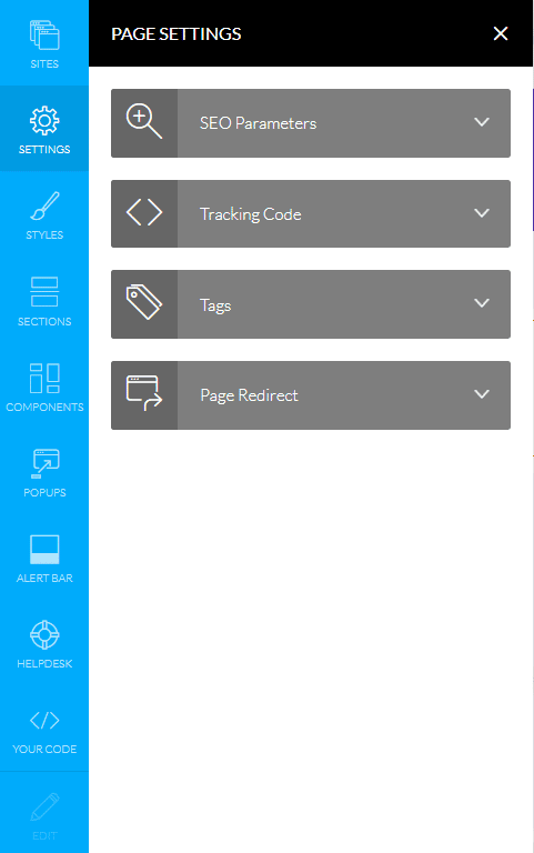 Kartra pages setting