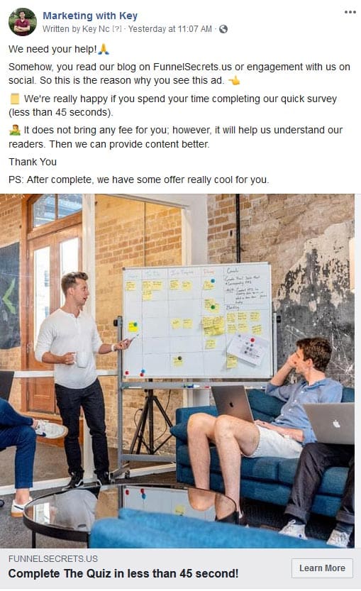 promote-survey-funnel-on-facebook-ads