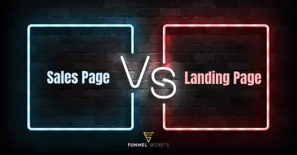 sales page vs landing page